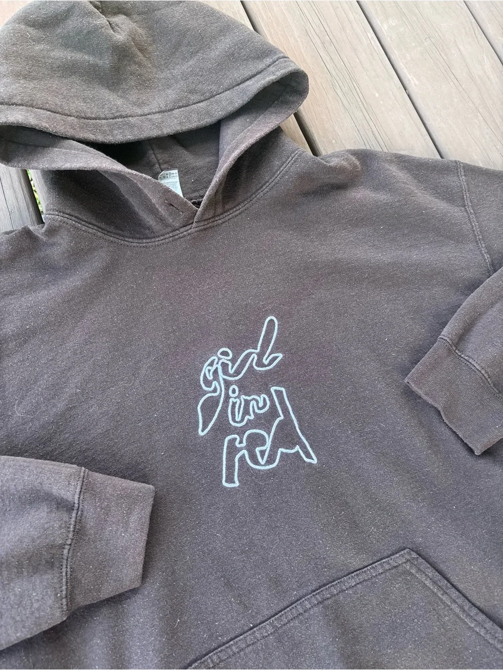 Girl in Red Merch Hoodie Mens L Brown Graphic